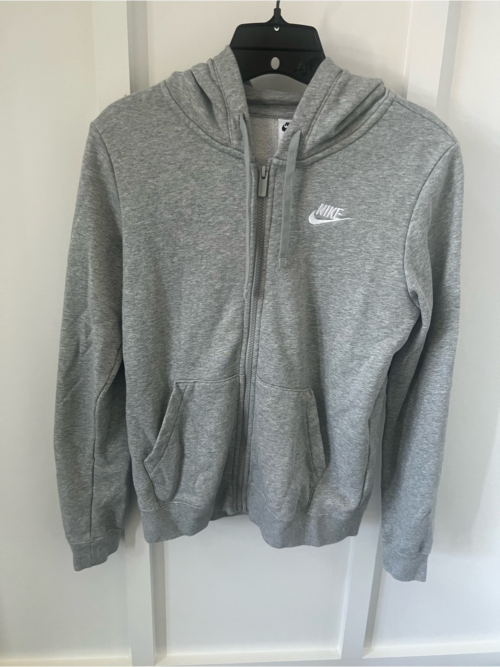 Nike Youth Light Grey Full-Zip Hooded Sweatshirt